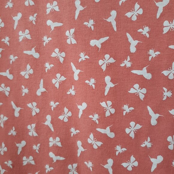 Christopher and Banks Tank Top Women's Large GUC Butterflies Birds Shirt PEACH - Picture 2 of 6